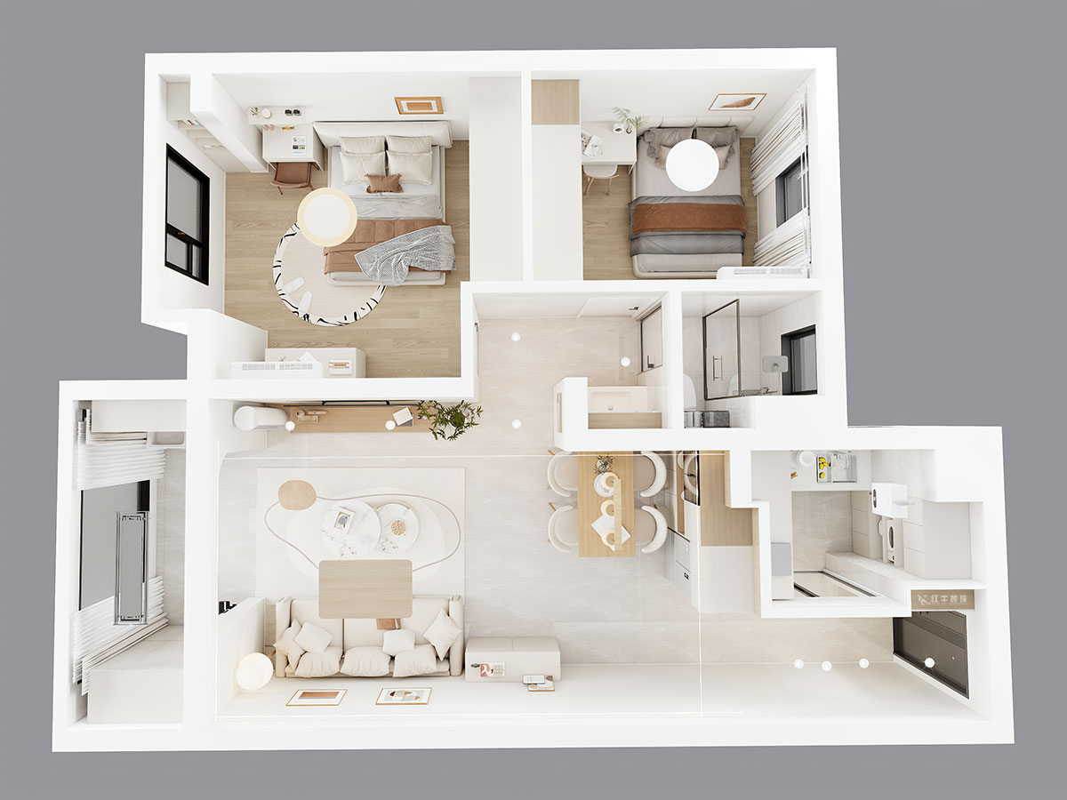 刘小勇|望江春和园8-1904-80㎡-现代简约风格|2室1厅1卫1厨1阳台|新房装修|定制家|全包9万|00_04鸟瞰图
