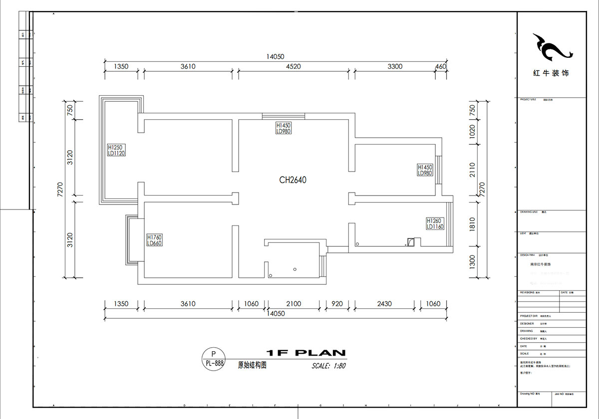 刘小勇｜银龙花园二期122-108-90㎡-现代简约风格｜3室1厅1卫1厨1阳台｜老房装修｜定制家｜全包9万｜00_01原始结构图